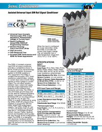 Thumbnail of document Data Sheet - DRSL-U DIN Rail Universal Input Signal Conditioner w/Slim Housing